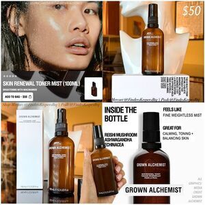 GROWN ALCHEMIST Skin Renewal Toner Mist Improve Skin Tone & Texture Reduce Pores